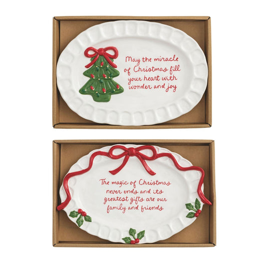 Whimsical Christmas Sentiment Plates