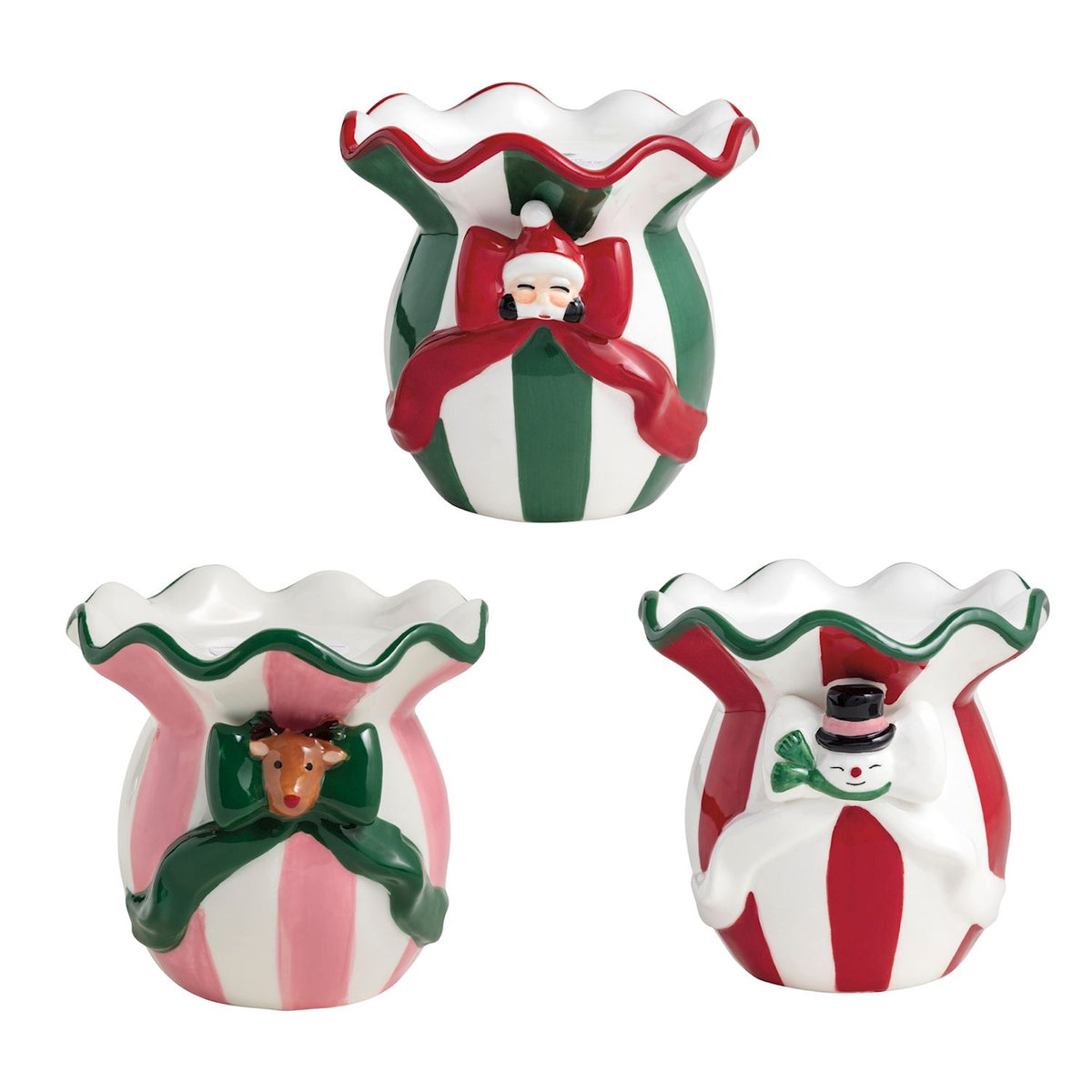 Ceramic Bow Pillar Candle Holder
