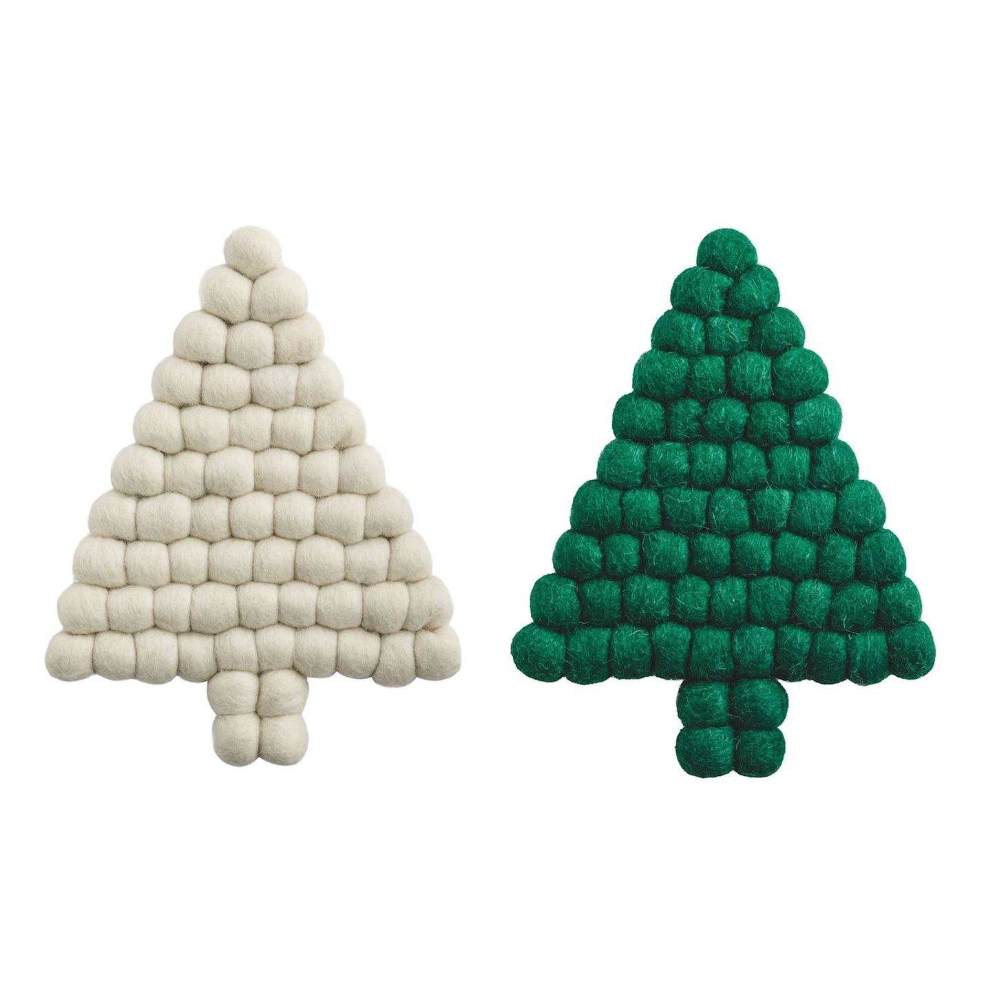 Christmas Felted Pom-Pom Trivet