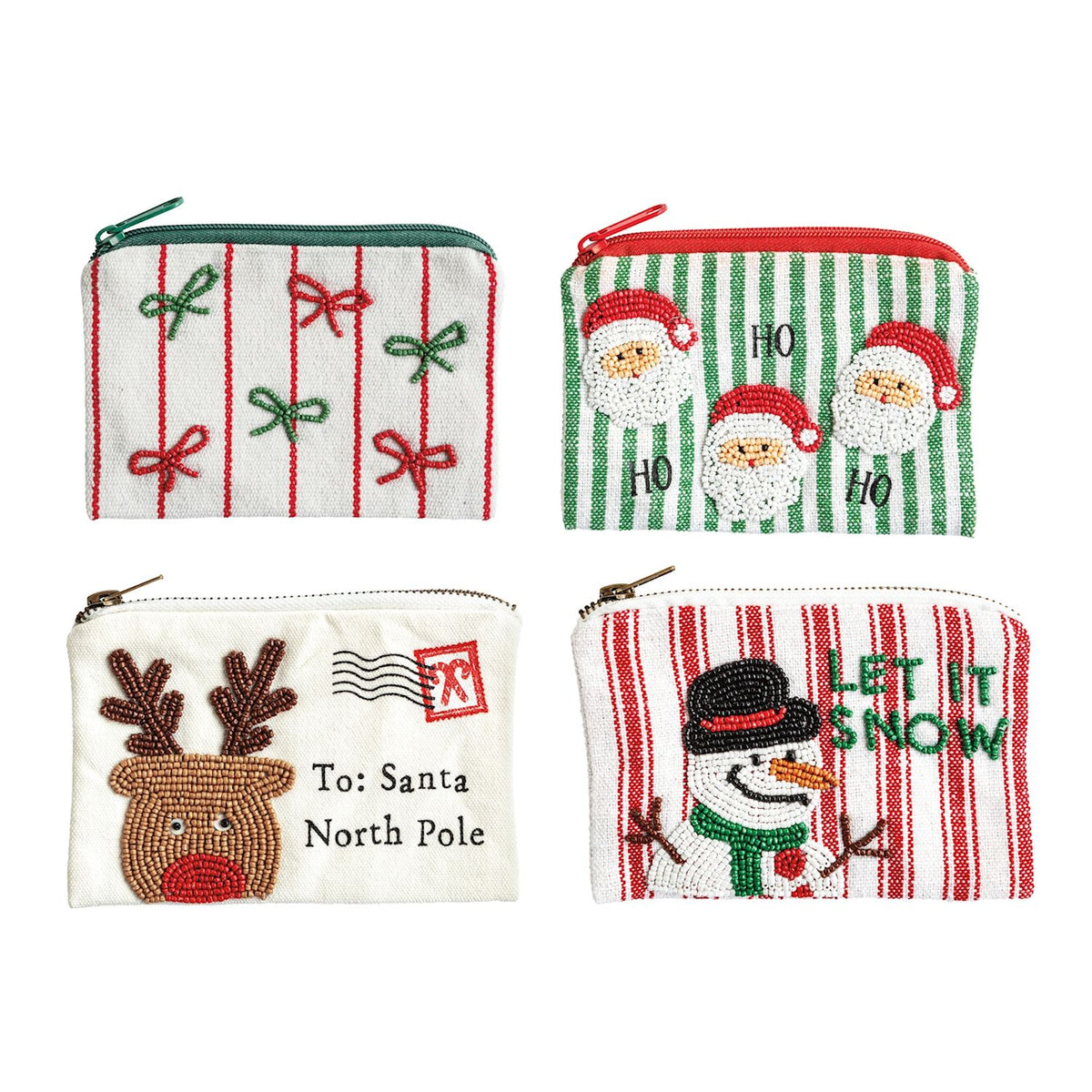 Beaded Christmas Pouches