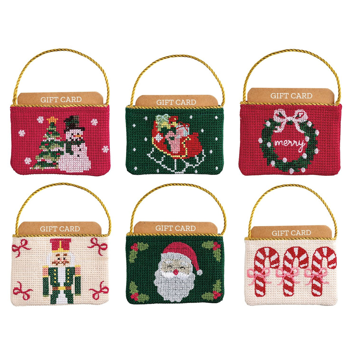 Christmas Needlepoint Gift-Card Pouch