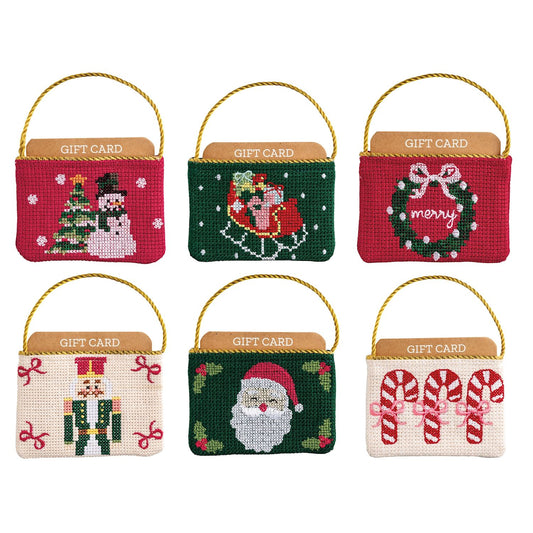 Christmas Needlepoint Gift-Card Pouch