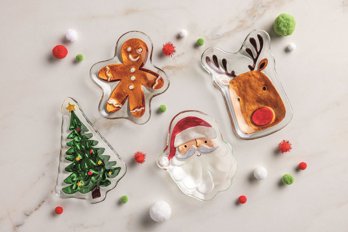 Christmas Glass Tidbit Plate