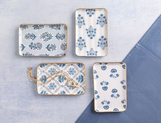 Blue Pattern Tidbit Trays