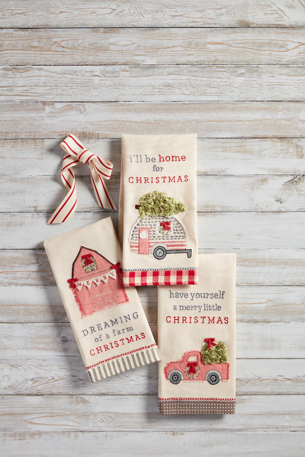 Farm Christmas Applique Towels