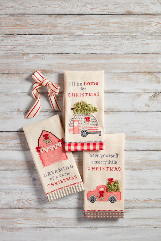 Farm Christmas Applique Towels