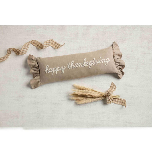 Happy Thanksgiving Ruffle Pillow
