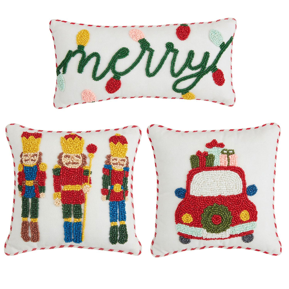 Mini Christmas Beaded Pillows