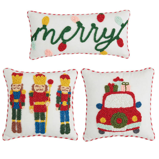 Mini Christmas Beaded Pillows