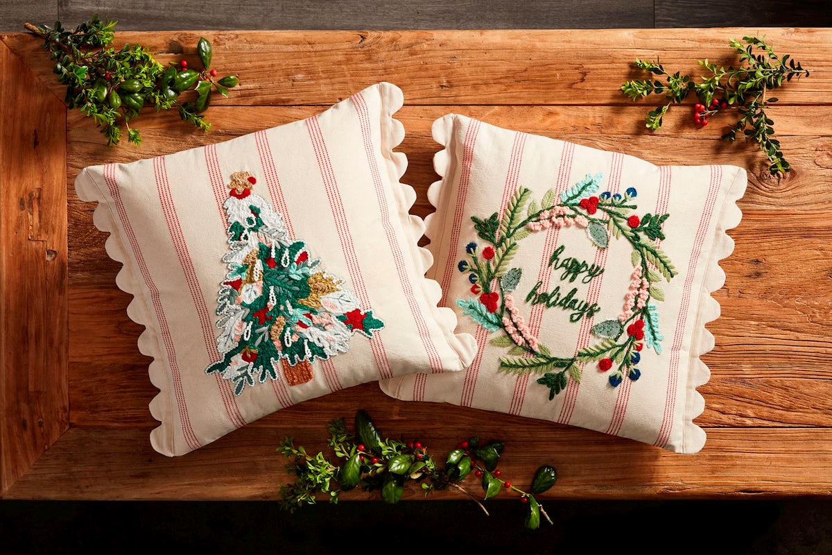 Scallop Christmas Pillows
