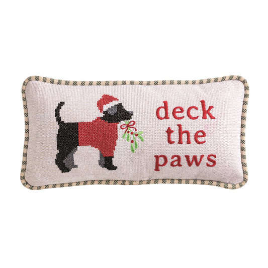 "Deck The Paws" Needlepoint Pillow