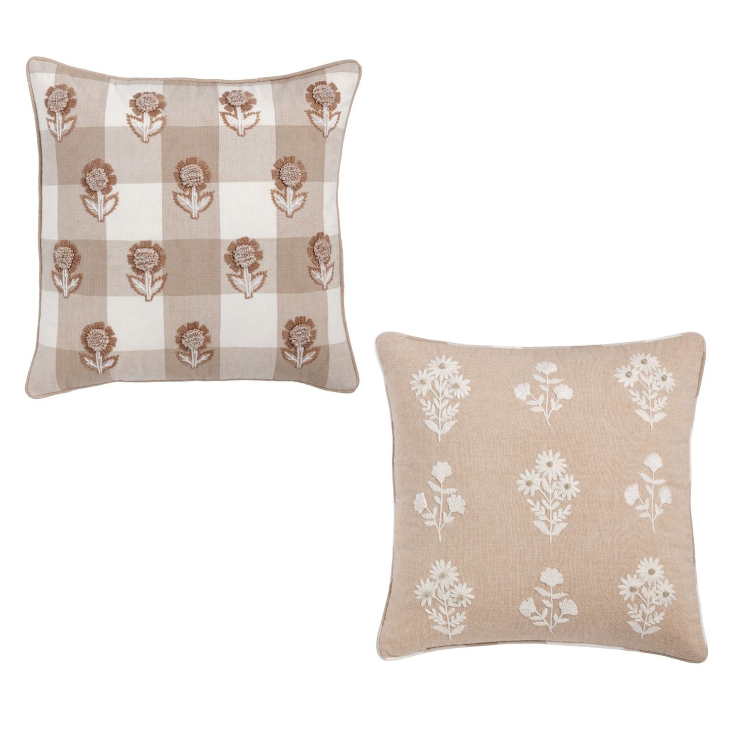 French Knot Embroidery Pillows
