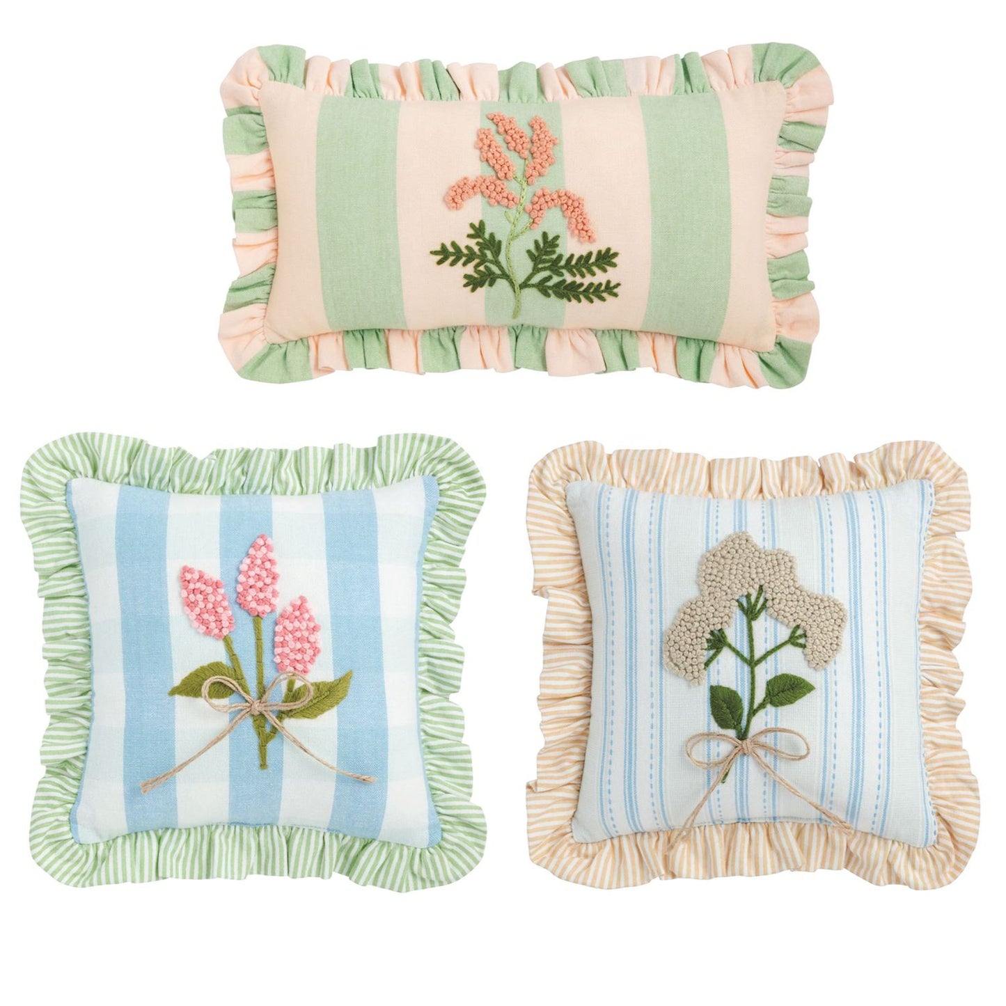 Mini Floral Embroidered Pillows