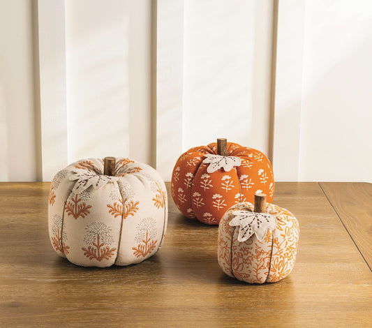 Block Print Stuffed Pumpkin