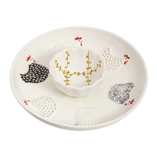 Rooster Chip & Dip Set