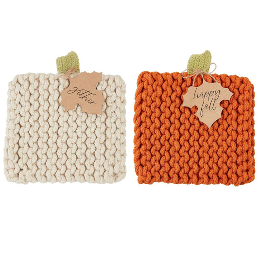 Pumpkin Knit Trivets