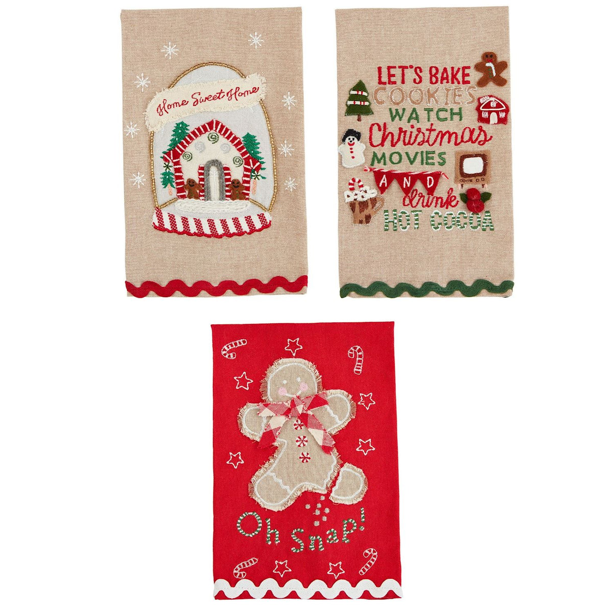 Gingerbread Scallop Hem Towels