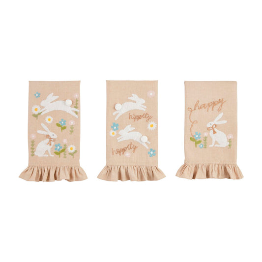Bunny Embroidered Ruffle Towels