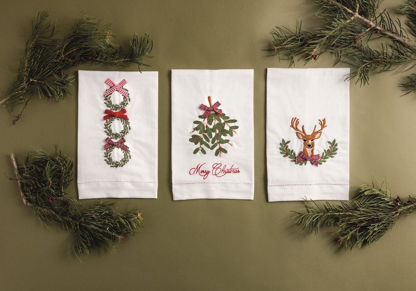 Christmas Embroidered Towels