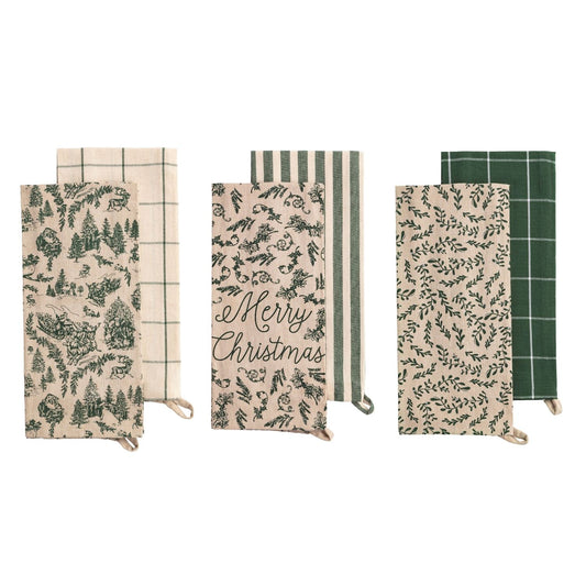 White Christmas Patterned Towel Sets