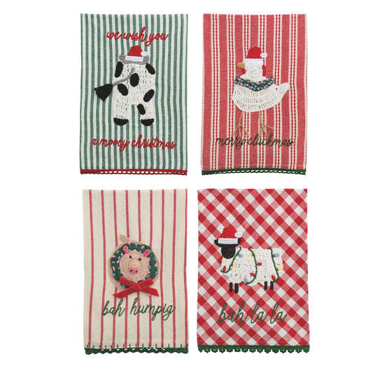 Farm Christmas Tea Towels