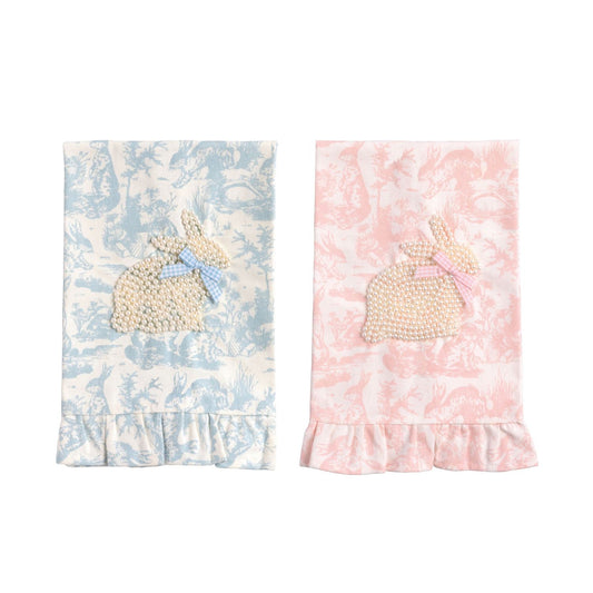 Toile Bunny Pearl Towels