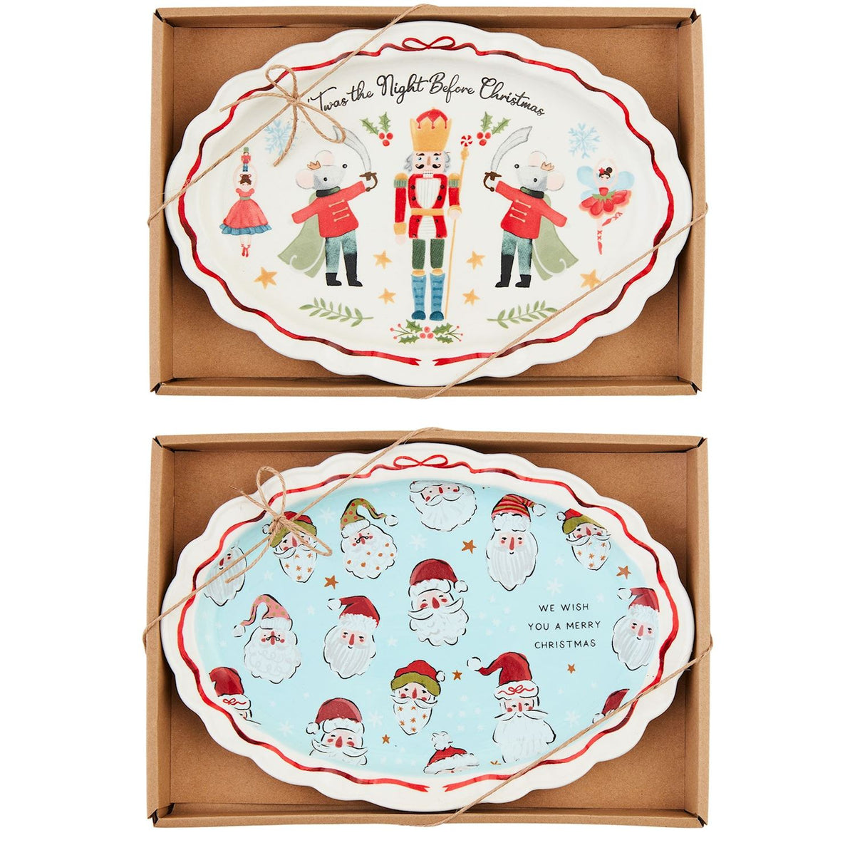 Nutcracker & Santa Sentiment Plates