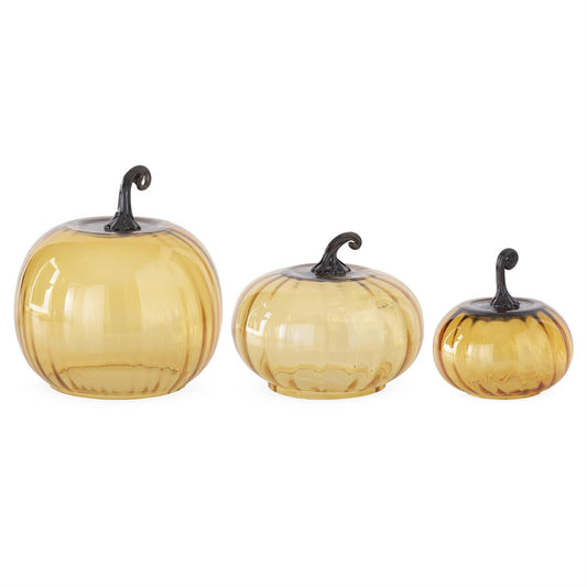 Transparent Amber Glass Pumpkin Cloches