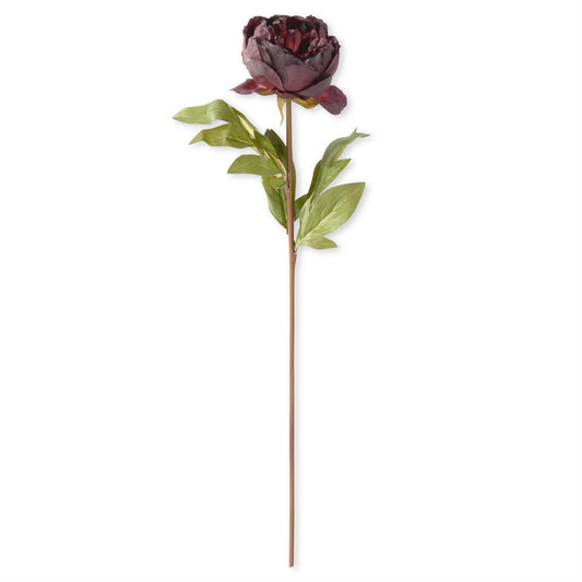 24 Inch Purple Faux Dried Peony Stem
