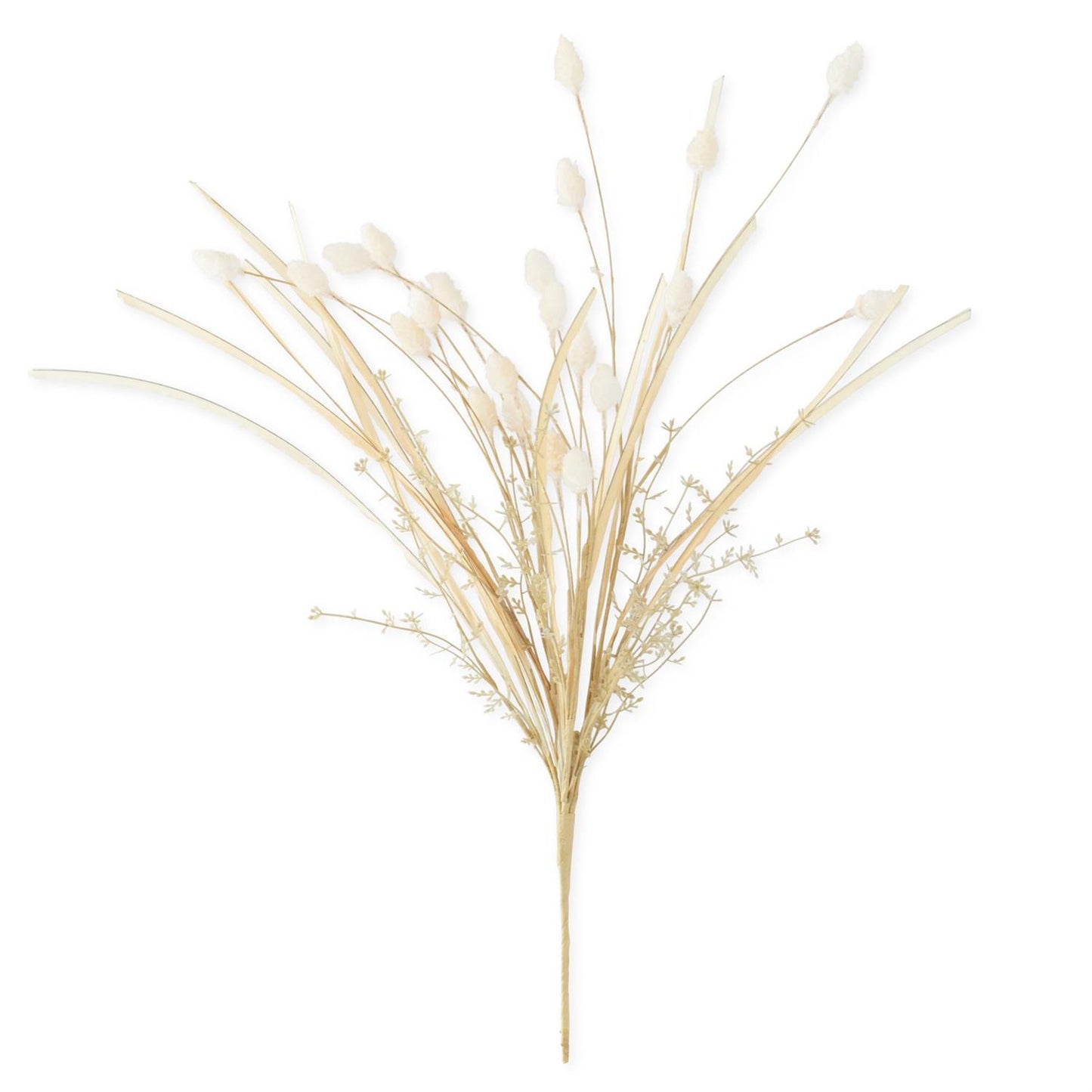 Cream Flocked Thistle & Grass Spray