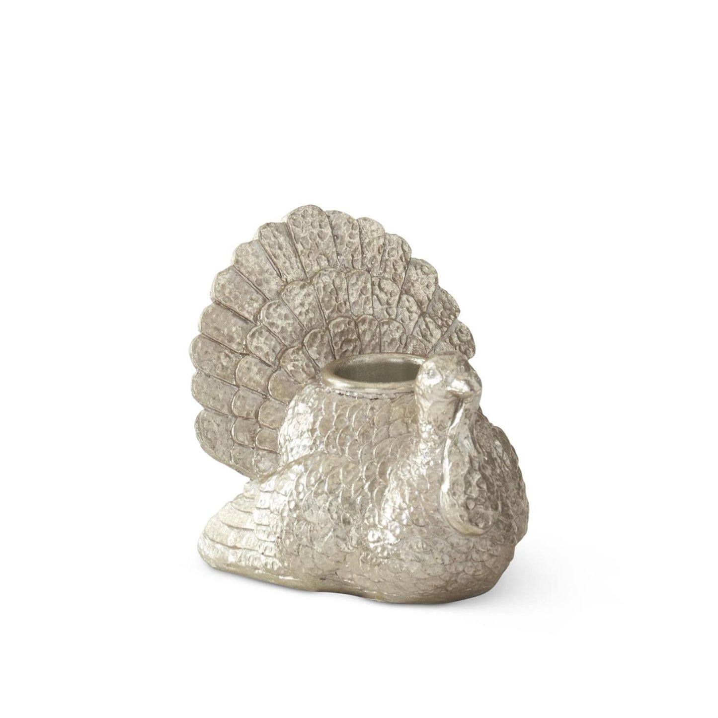 Antiqued Silver Turkey Taper Candle Holder
