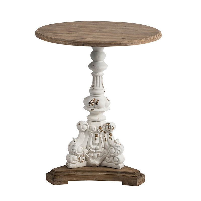 Antique White Round Side Table