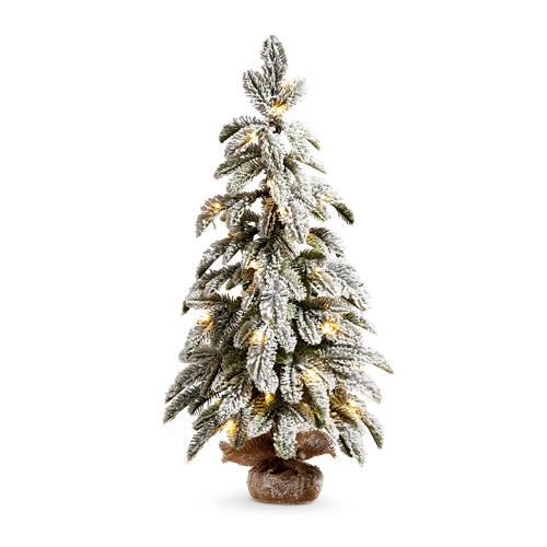 Lighted Flocked Pine Tree