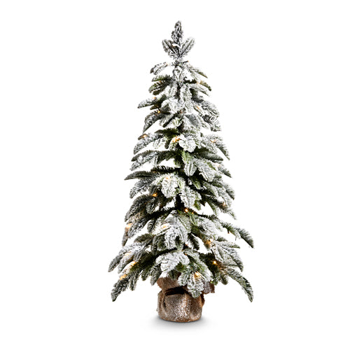 Lighted Flocked Pine Tree