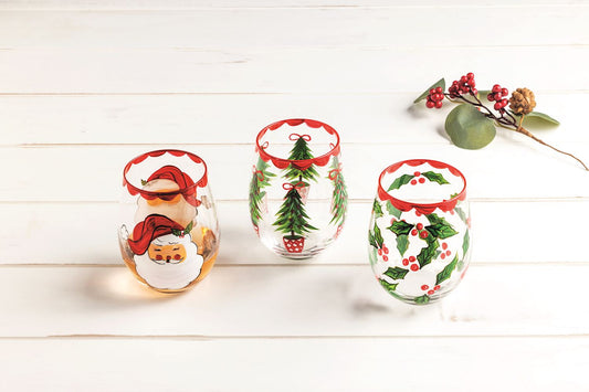Christmas Painted Drinking Glasses