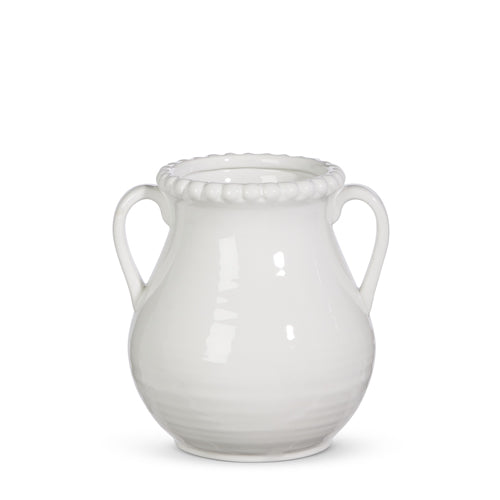Handled White Vase