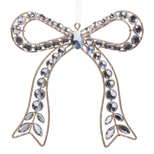 Clear Jeweled Bow Ornament