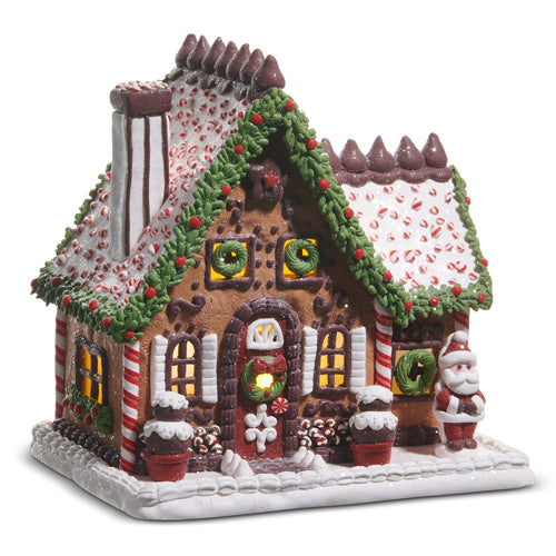 Lighted Chocolate Frosted Gingerbread House
