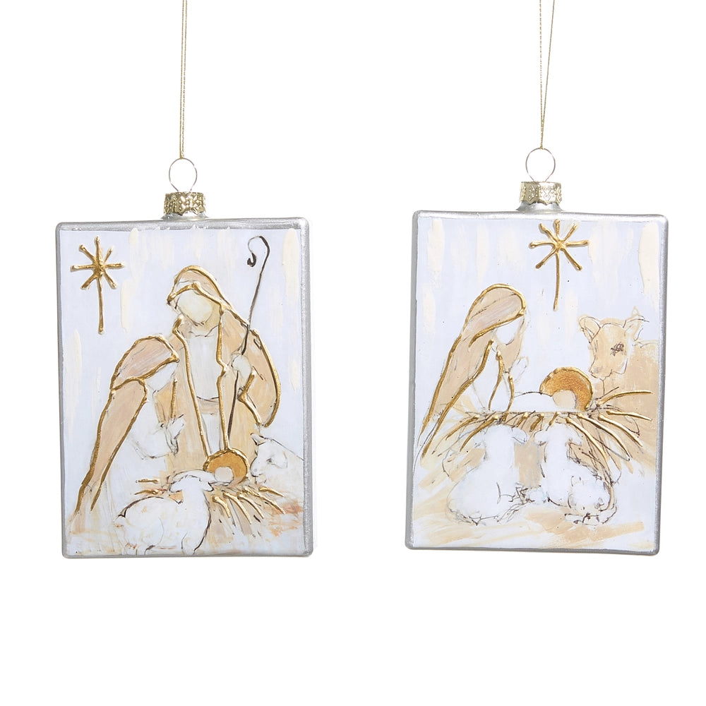 Rectangle Nativity Ornament