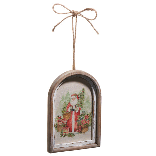 Watercolor Holiday Santa Framed Ornament