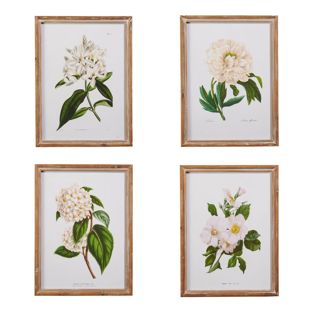 White Floral Framed Wall Art