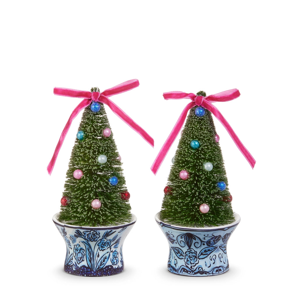 Bottle Brush Tree In Chinoiserie Pot Ornament