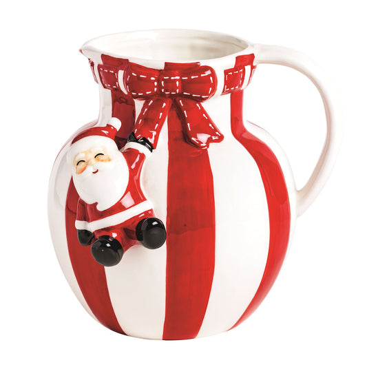 Santa Bow Striped Pitcher