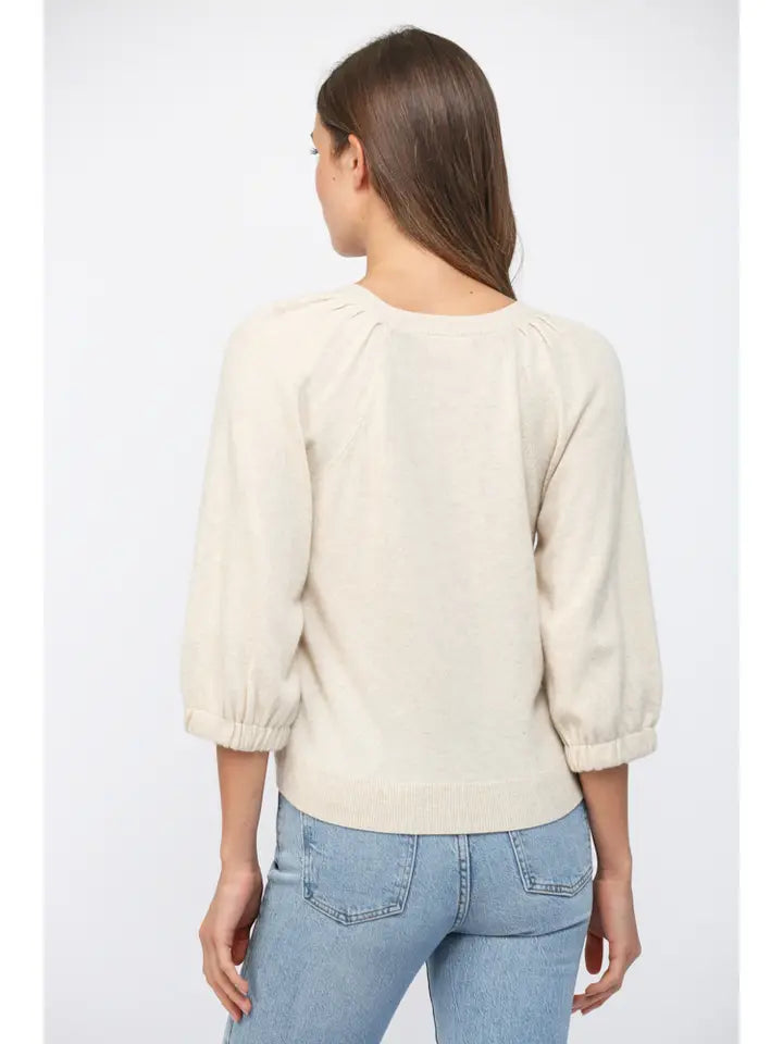 Ribbed Cuff Raglan Sleeve Sweater