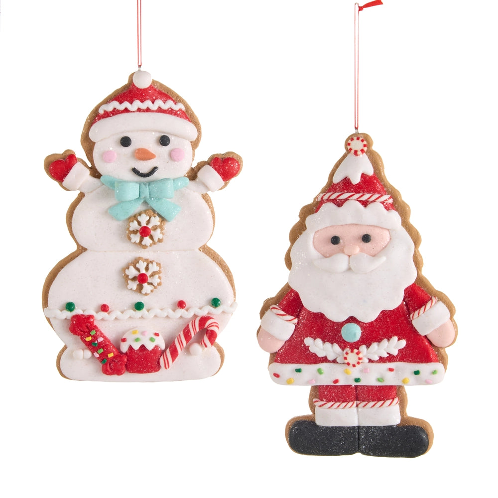 Snowman & Santa Gingerbread Ornament