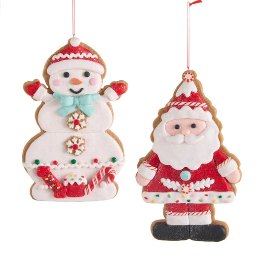 Snowman & Santa Gingerbread Ornament