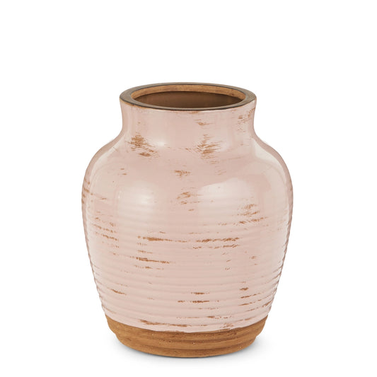 Pink Distressed Vase 9.5"