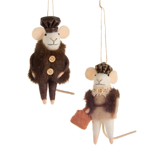 Beret Coat Mice Ornament