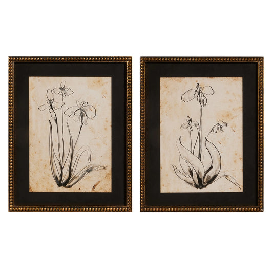 Floral Line Art Framed Print