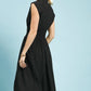 Black Front Zipper Sleeveless Dress